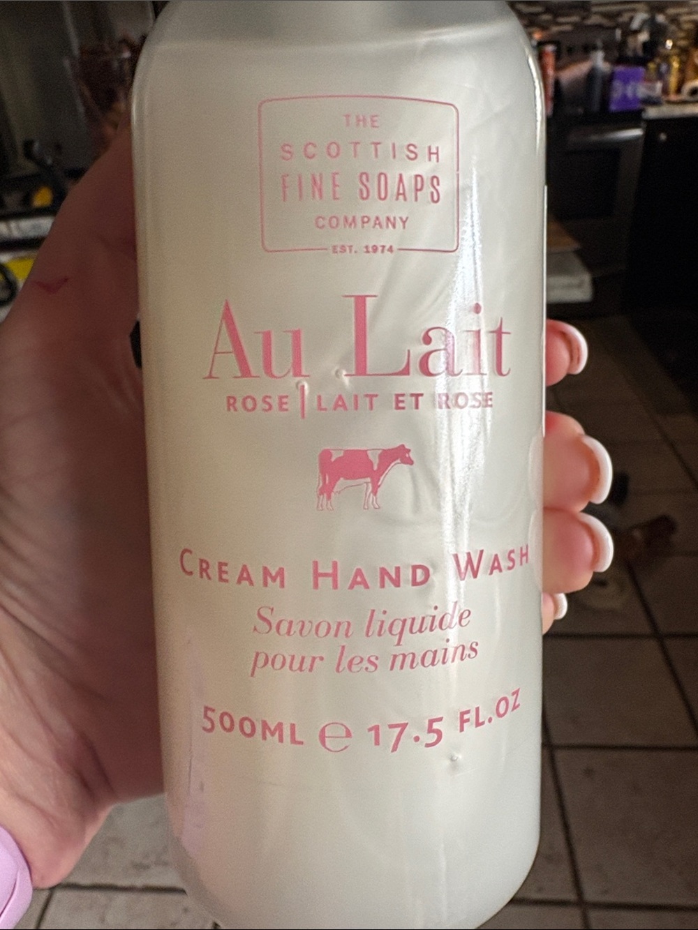 Au Lait Rose Cream Hand Wash — Pink
